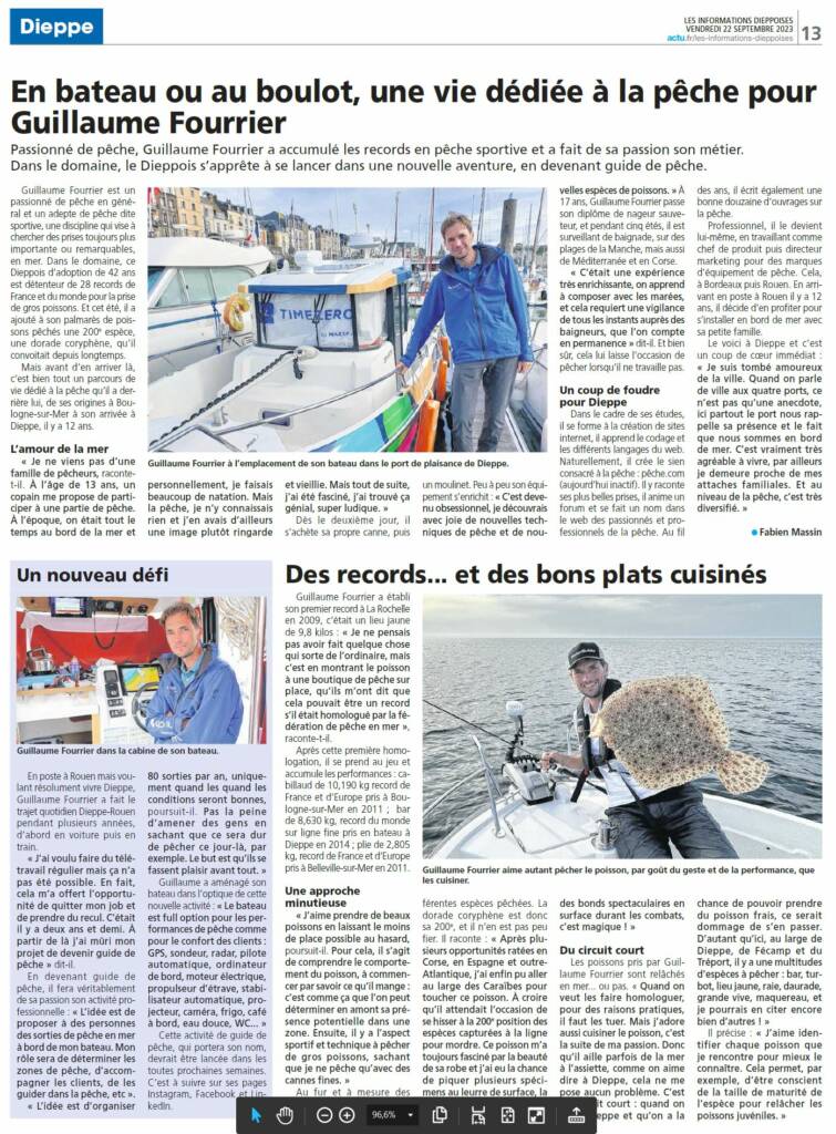 ITV de Guillaume Fourrier, champion de France et du monde de pêche sportive pour la prise de gros poissons