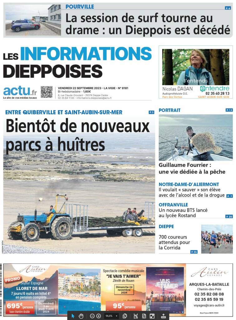 La Une du journal Les Informations Dieppoises