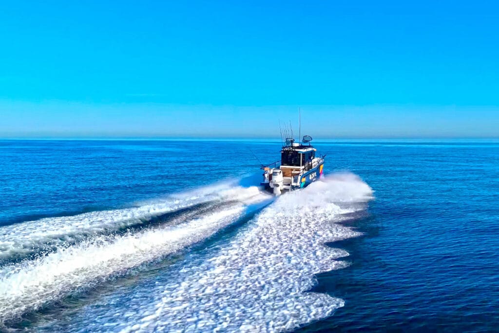Retour au port de Dieppe à une vitesse de croisière de 32 noeuds